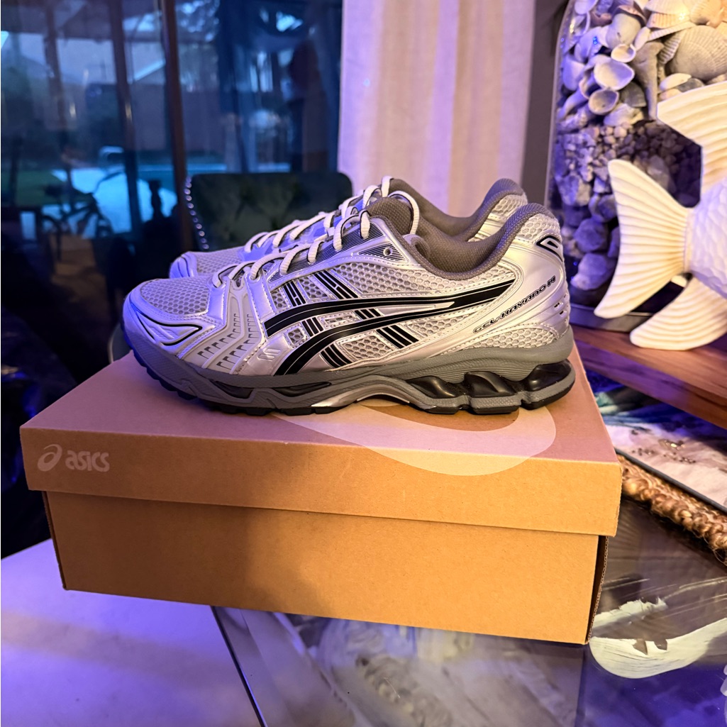 Asics Silver And Black Athletic Running Shoes